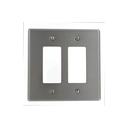 Leviton WallPlate, Decorator-Rocker, SS SO262