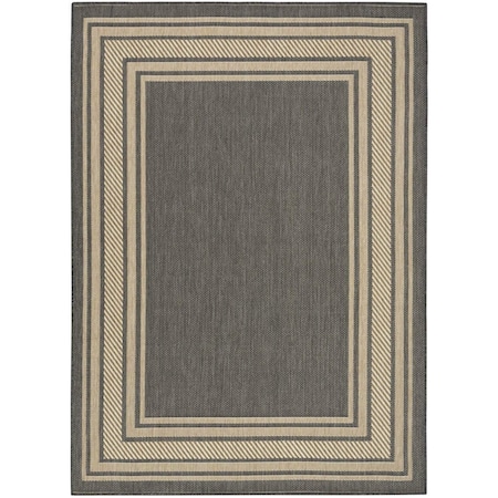 Homeroots 5' X 7' Charcoal Geometric Indoor Outdoor Area Rug 572769