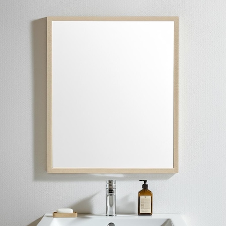 Homeroots 32" Tan Bathroom Vanity Mirror 607234