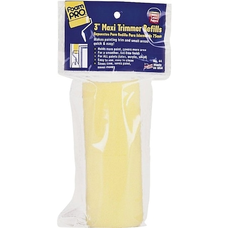 Foampro Trim Roller Refill, 3/8 in Thick Nap, 3 in L, Foam Cover 44