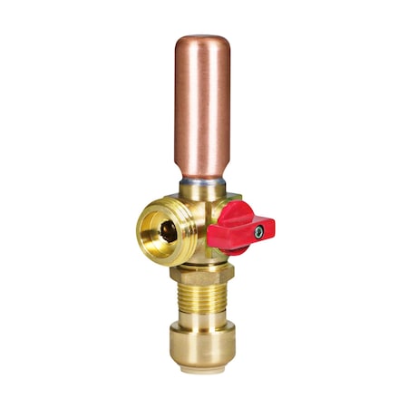 Everflow Replacement Valve W/ Hammer Arrestor 1/2" Push-Fit Inlet x 3/4" MHT Outlet, Brass, For Hot Water 540UH