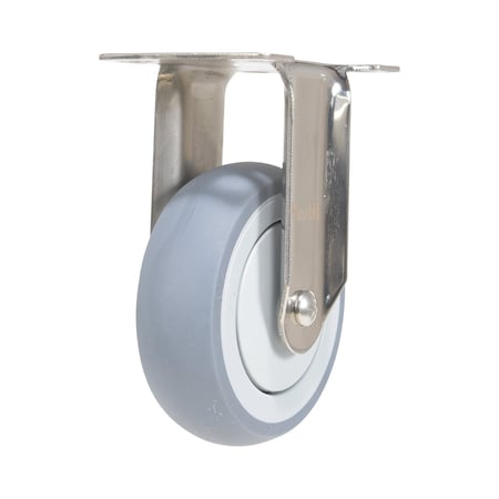 Vestil Thermoplastic Rubber Rigid Caster 4 In. Diameter x 1 In. Width 450 Lb. Capacity Gray CST-E-SS-4X1TPR-R