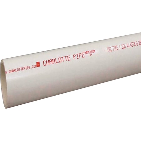 Charlotte Pipe And Foundry 6''x20 ' Schedule 40 PVC DWV/Pressure Dual Rated Pipe PVC 07600  0800