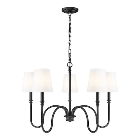 Z-Lite Jisele Matte Black 5 Light Chandelier 4505-5MB