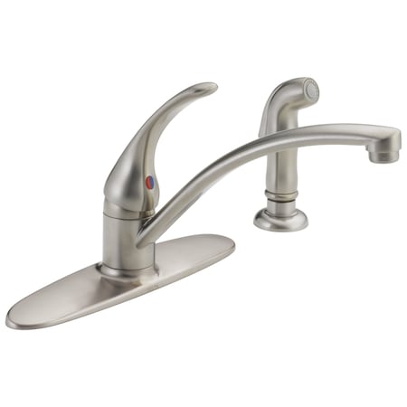 Delta Foundations Single Handle Kitchen Faucet With Spray In Stainless B4410LF-SS