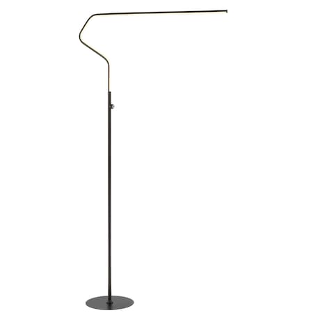 Jonathan Y Julian 65.25" Integrated LED Metal Floor Lamp, Black JYL7020B