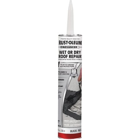 Rust-Oleum 10.1 Oz. Black Advanced Wet or Dry Roof Repair 347418
