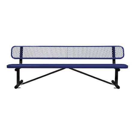Leisure Craft Bench/Back, Surface Mount, 8ft., Navy B8WBSM-NAVY