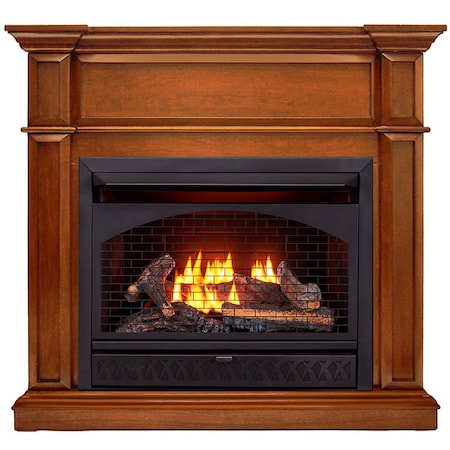 Procom Heating Dual Fuel Vent Free Gas Fireplace System, 26,000 BTU, T-Stat Control, Apple Spice Finish FBNSD28T-3AS