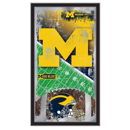 Holland Bar Stool Co Michigan 15" x 26" Football Mirror MFtblMichUn
