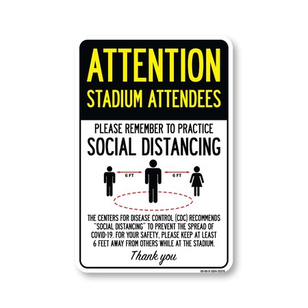 Signmission Public Safety, Stadium Attendees Practice Social Distancing, 24in X 18in Decal, OS-NS-D-1824-25376 OS-NS-D-1824-25376