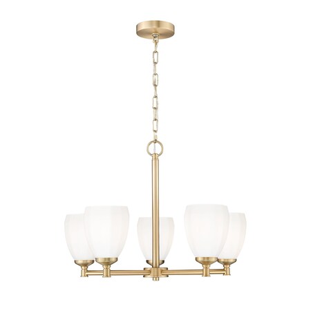 Z-Lite Oren 5-Light Chandelier, 25 in W, Modern Gold 7004-5MGLD