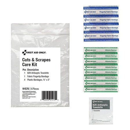 First Aid Only Wound Care Treatment Pack, Plastic Bag, 6 Components, 24 People Served 91576