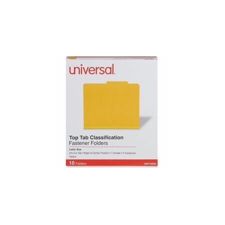 Universal Classification Folder, Letter, Yellow, 10PK UNV10204