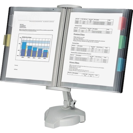 Fellowes Reference Rack, Desktop, Platinum 22300