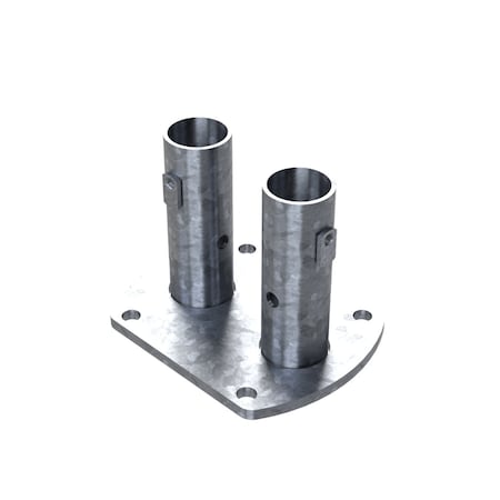 Safety Rail Permanent Mount Bracket, Corner, Galvanized 400286