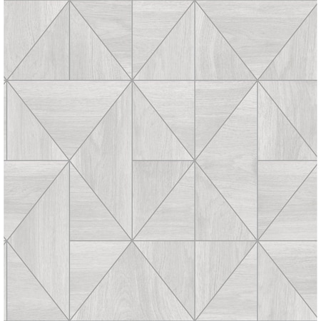 A-Street Prints Cheverny Light Grey Geometric Wood Wallpaper 2908-25320
