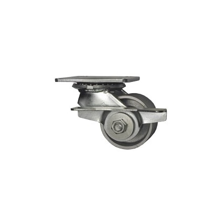 Service Caster 3.25 Inch Semi Steel Swivel Caster with Roller Bearing and Brake SCC-30CS3420-SSR-SLB