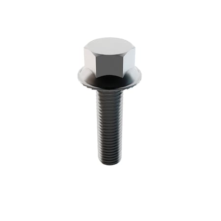 Zoro Select Not Graded, 1/2"-28 Serrated Flange Bolt, Plain Stainless Steel, 1 in L, 100 PK 1-SFH-25F-100