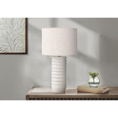 Monarch Specialties Lighting, 28 in.H, Table Lamp, Cream Resin, Ivory / Cream Shade, Transitional I 9706