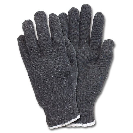 Safety Zone String Knit Cotton/Polyester Medium Weight Gloves - Gray, Mens - 12 Pairs GSMW-MN-2C-GY