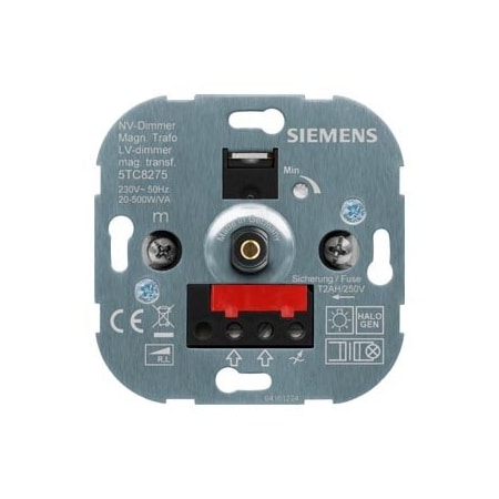 Siemens Rotary dimmer with two-way switch for incandescent and halogen lamps with 5TC8275