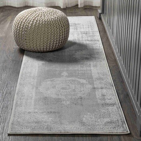 Jonathan Y Rosalia Cottage Medallion Gray/Dark Gray 2 ft. x 8 ft. Runner Rug MDP403E-28
