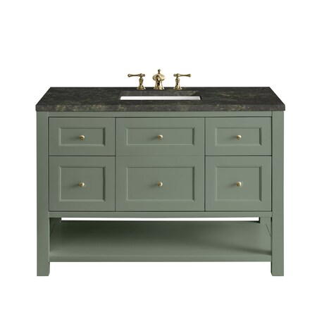 James Martin Vanities Breckenridge 48" Single Vanity, Smokey Celadon, w/ 3 CM Phantome Eclos Top 330-V48-SC-3PHT