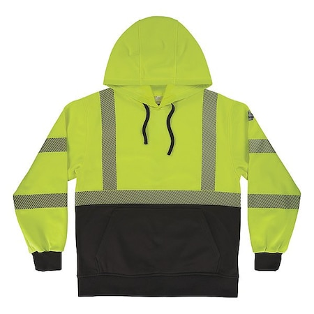 Ergodyne Hi-Vis Sweatshirt, XL, Lime 22975