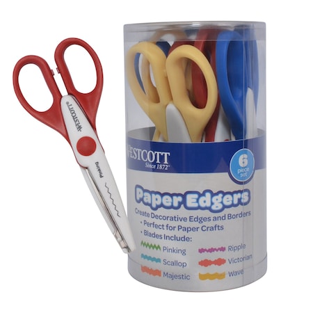 Westcott Paper Edgers Scissors, 6PK 17978