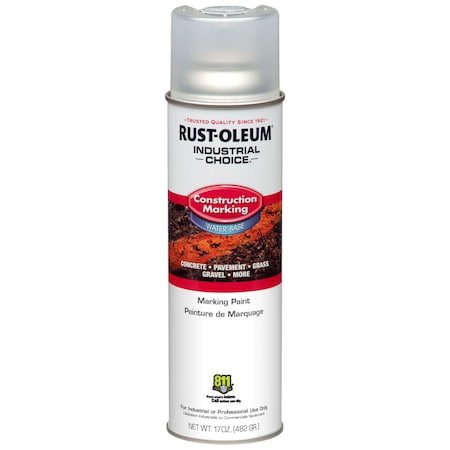 Rust-Oleum Construction Marking Paint, 17 oz., Clear, Water -Based 264693