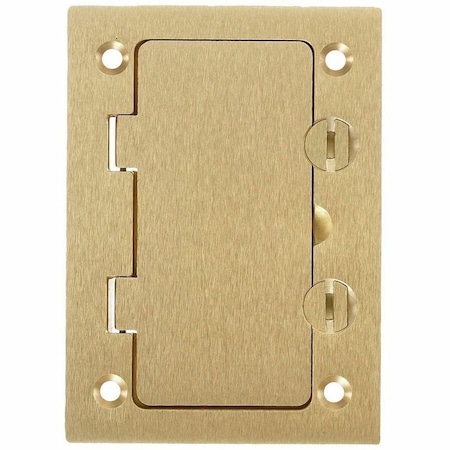 Hubbell Wiring Device-Kellems Box Cover, Floor Box Type, 1 Gang, Brass S3826