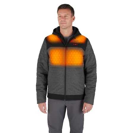 Milwaukee Tool M12 Heated TOUGHSHELL Men's Jacket, Gray, Heats 3 to 12 Hours, 2 Outside Pockets, L M102G-21L