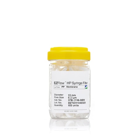 Foxx Life Sciences EZFlow Syringe Filter-Sample Prep, 0.45um PES, 25mm, 100PK 381-3216-OEM