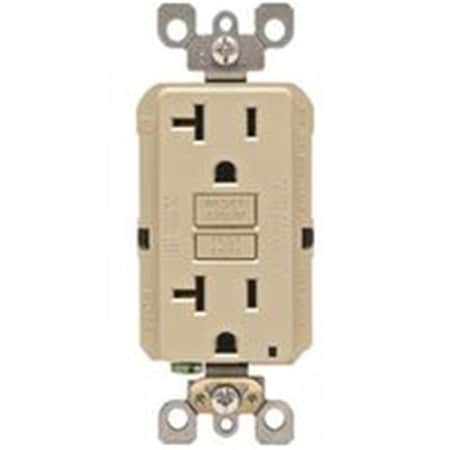Ezgeneration Mfg R01-GFNT2-0KI 20A Outlet GFCI Self Test - 125V, Ivory EZ437934