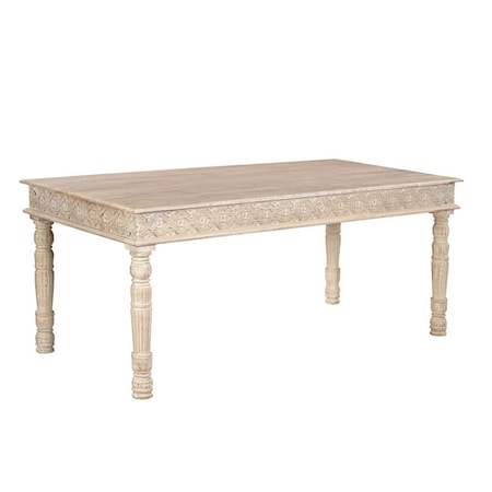 Homeroots 72" White Solid Wood Dining Table 521837