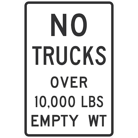 Lyle No Trucks Over 10000 Lbs, Empty Wt, 24x36, Engineer Grade, White G-14266-EG_24x36