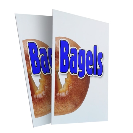 Signmission Bagels, Plastic Signs Only 24 Inch x 36 Inch, Corrugated Plastic, 2PK CSB-2436-2PACK-Bagels 1