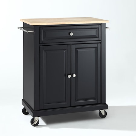 Crosley Compact Wood Top Kitchen Cart KF30021EBK