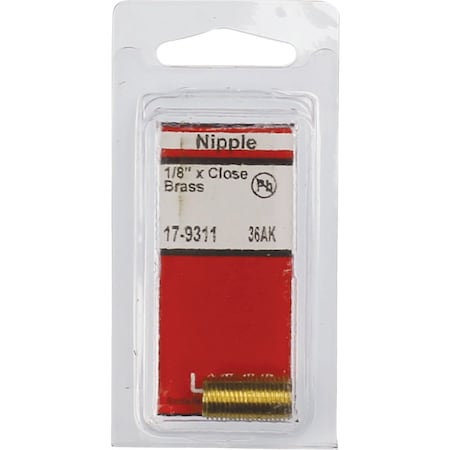 Westlake Pipe & Fittings 1/8''xClose Brass Nipple 17-9311