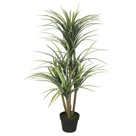 Vickerman Plastic Green yucca X7 Everyday Tree with Pot-Green - 40 in. TA170301