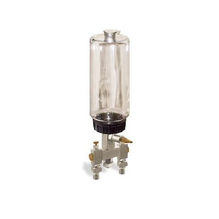 Oil-Rite 1 qt Capacity Multiple Feed Manual Lubricator with Polycarbonate Reservoir - 2 B3193-03202B111GW