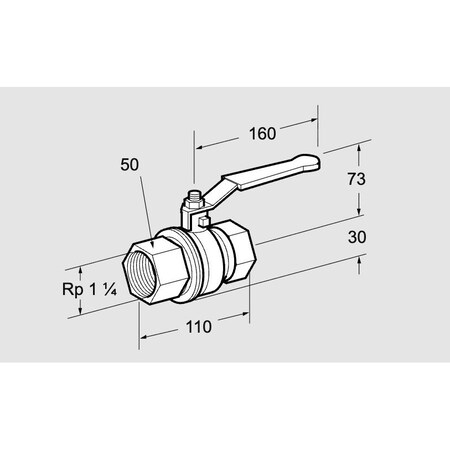 Honeywell Kromschroder VLV, BALL, MAN, RP 32MM THRD, 50 PE MAX, BR B KS03152275