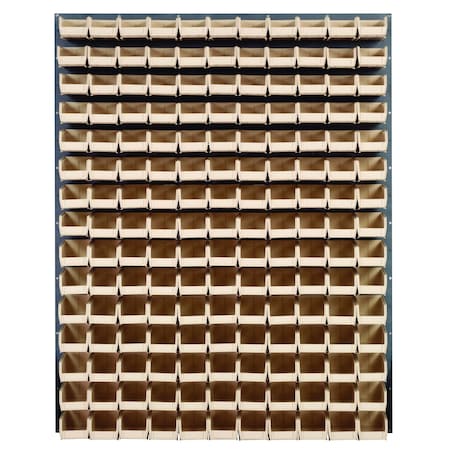 Quantum Storage Systems 48X61 GRAY LOUVERED PANEL WITH BINS IVORY QLP-4861-220-165IV