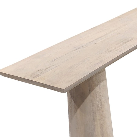 Homeroots 72" Natural Solid Wood Distressed Double Pedestal Console Table 604540