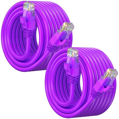 Maximm Cat6 Ethernet Cable 30ft 10Gbps 550MHz UTP, 2PK, Purple, 2PK CAT6-CCA-30FTPUR-2PK