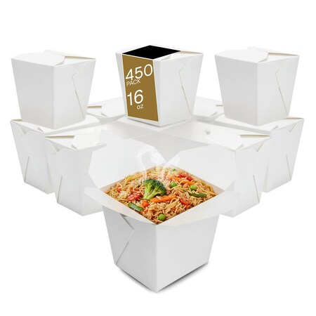 Eco Harmony Products Paper Take-Out Boxes, White, 16oz, 450PK 804579