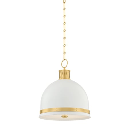 Hudson Valley Lighting Briscoe 2 Light Pendant in Aged Brass and Soft White Finish 2132-AGB/SWH