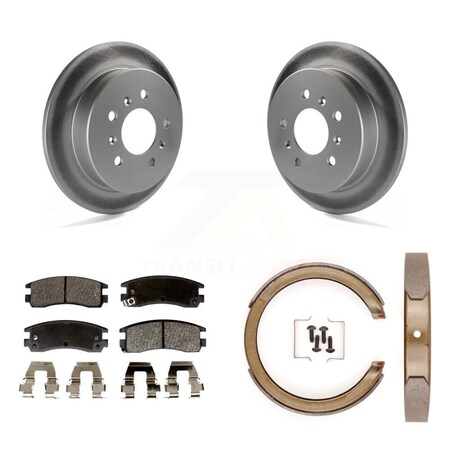 Transit Auto Rear Disc Coated Rotors Semi-Metallic Pads Parking Shoes Kit For Chevrolet Impala Pontiac KGF-103605