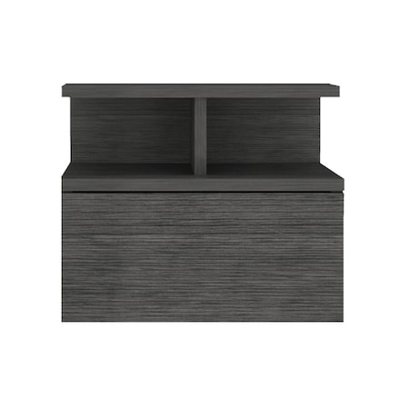 Homeroots 13" Dark Gray Wood One Drawer Floating Nightstand 546380